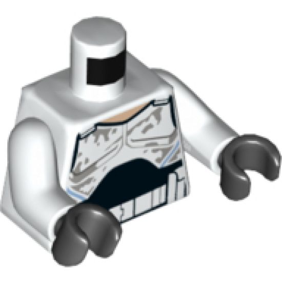 Torso SW Armor Captain Rex, Dirt Stains Pattern (Rebels) / White Arms / Black Hands