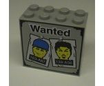 Brick 2 x 4 x 3 with Wanted Posters Pattern