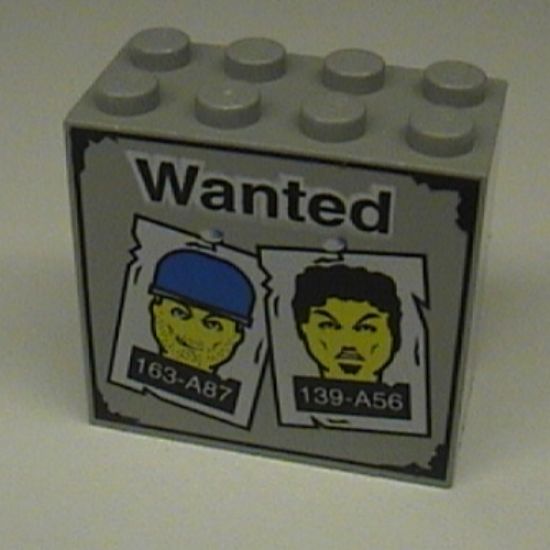 Brick 2 x 4 x 3 with Wanted Posters Pattern