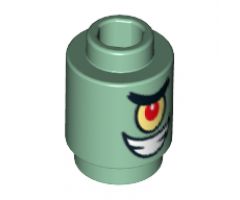 Brick, Round 1 x 1 with SpongeBob Plankton Character Smile Pattern