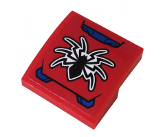 Slope, Curved 2 x 2 with Black Spider and Blue Hull Plates Pattern (Sticker) - Set 76163