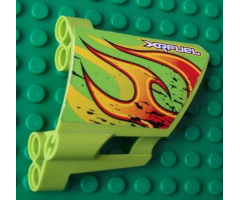 Technic, Panel Fairing #22 Large Short, Small Hole, Side A with 'XRFUEL' and Flames Pattern (Sticker) - Set 8141