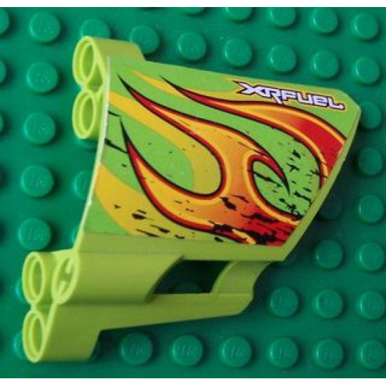 Technic, Panel Fairing #22 Large Short, Small Hole, Side A with 'XRFUEL' and Flames Pattern (Sticker) - Set 8141