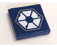 Tile 2 x 2 with Dark Bluish Gray Hexagon, 6 White Trapezoids and 3 Wear Marks Pattern (Sticker) - Sets 7252 / 7283