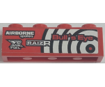 Brick 1 x 4 with 'Bull's Eye', 'RAIZR', 'AIRBORNE spoilers' and 'XR FUEL' Pattern Model Left Side (Sticker) - Set 8182