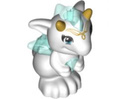 Animal, Air Dragon, Elves, Baby with Trans-Light Blue Stomach, Spines and Wings and Gold Horns and Tiara Pattern (Estari)
