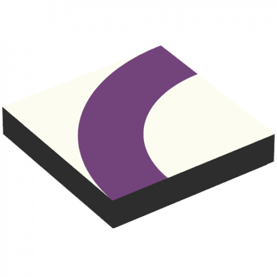 Tile 2 x 2 with Purple Quarter Ring on Light Violet Background Pattern