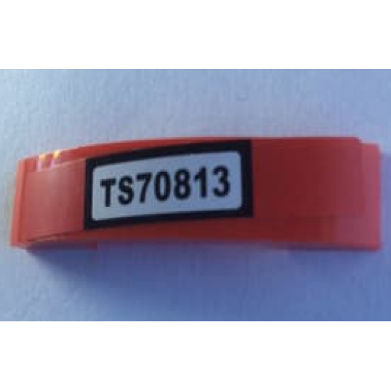 Slope, Curved 4 x 1 Double with 'TS70813' License Plate Pattern (Sticker) - Set 70813