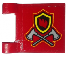 Flag 2 x 2 Square with Fire Badge and Axes Pattern on Both Sides (Stickers) - Set 10263