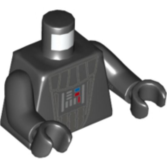 Torso SW Darth Vader with '20 YEARS LEGO STAR WARS' on Back Pattern / Black Arms / Black Hands