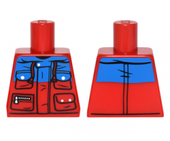 Torso Winter Jacket with Blue Panel, 4 Pockets with Snaps and Zipper Pattern