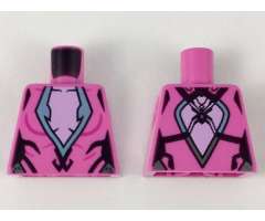 Torso Female Bright Pink Chest with Silver and Black Trim Pattern
