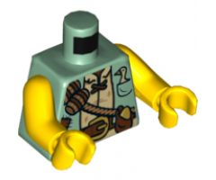 Torso Jacket with White Shirt, Reddish Brown Belt, Barrels on Sash, Goose, and Golden Egg Pattern / Yellow Arms / Yellow Hands (Jack's Giant)