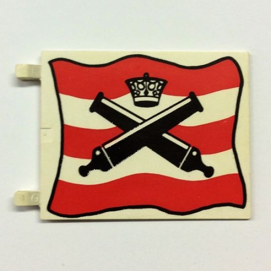 Flag 6 x 4 with Crossed Cannons over Red Stripes Pattern