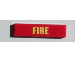 Tile 1 x 4 with 'FIRE' on Red Background Pattern (Sticker) - Set 60214