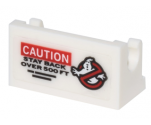 Hinge Brick 1 x 2 Base with Ghostbusters Logo, 'CAUTION' and 'STAY BACK OVER 500 FT' Pattern (Sticker) - Set 75828