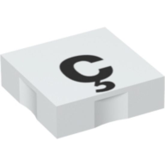 Duplo, Tile 2 x 2 with Black Lowercase Letter c with Cedilla (ç) Pattern