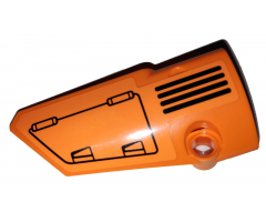 Technic, Panel Fairing # 3 Small Smooth Long, Side A with Hatch and Grille on Orange Background Pattern (Sticker) - Set 42038