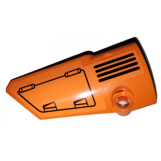 Technic, Panel Fairing # 3 Small Smooth Long, Side A with Hatch and Grille on Orange Background Pattern (Sticker) - Set 42038