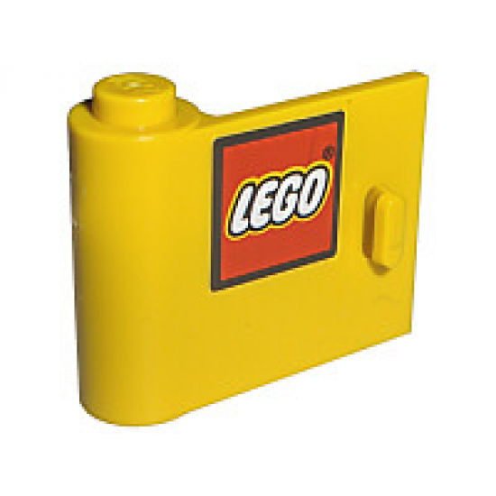 Door 1 x 3 x 2 Left with LEGO Logo with Black Border Pattern (Sticker) - Set 10156
