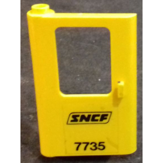 Door 1 x 4 x 5 Train Left with Black 'SNCF 7735' Pattern (Sticker) - Set 7735