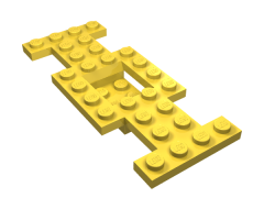 Vehicle, Base 4 x 10 x 2/3 with 2 x 2 Recessed Center with Smooth Underside, No Center Hole