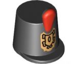 Minifigure, Headgear Hat, Imperial Guard Shako with Red Plume and Gold Emblem Pattern
