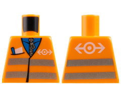 Torso Safety Vest with Reflective Stripes with Pocket and Train Logo Pattern