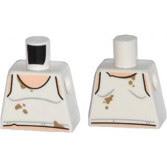 Torso Tank Top with Dark Tan Stains Pattern