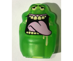 Body Ghost, Slimer with Bright Pink Tongue, Bright Light Yellow Eyes and Top and Bottom Teeth Pattern