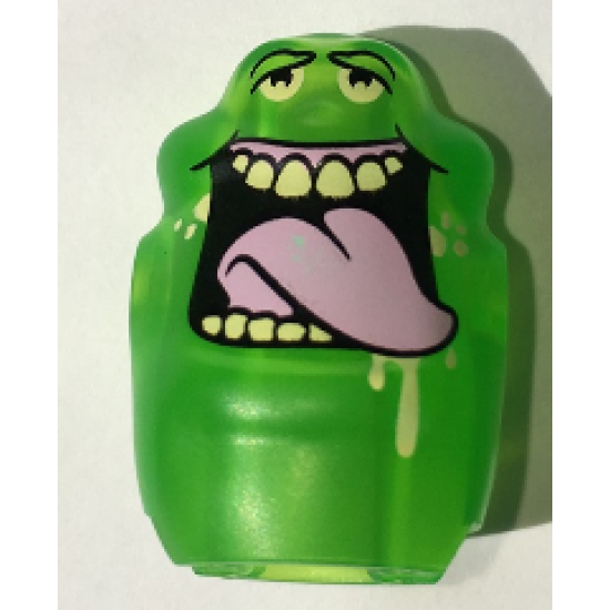 Body Ghost, Slimer with Bright Pink Tongue, Bright Light Yellow Eyes and Top and Bottom Teeth Pattern