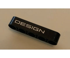 Technic, Liftarm 1 x 5 Thick with White 'DESIGN' on Black Background Pattern (Sticker) - Set 42096