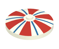 Dish 4 x 4 Inverted (Radar) with Solid Stud with Stripes Blue and Red Pattern