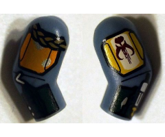 Arm, (Matching Left and Right) Pair with SW Boba Fett, Dark Green Gauntlets Pattern