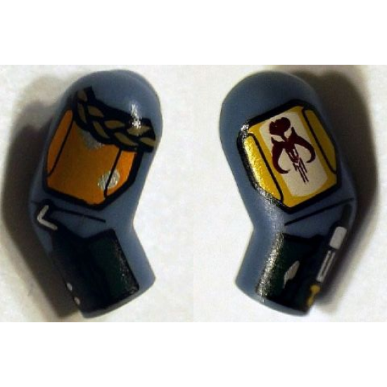 Arm, (Matching Left and Right) Pair with SW Boba Fett, Dark Green Gauntlets Pattern
