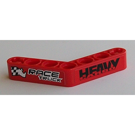 Technic, Liftarm 1 x 7 Bent (4 - 4) Thick with 'RACE TRUCK' and 'HEAVY CARGO' Pattern (Stickers) - Set 42041
