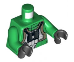 Torso SW Rebel A-wing Pilot with Tan Vest and Black Front Panel with Breathing Apparatus Pattern / Green Arms / Black Hands