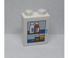 Duplo, Brick 1 x 2 x 2 with Pill Box and Medicine Bottles Pattern (Sticker) - Set 9226