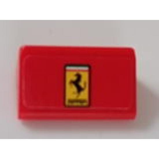 Slope 30 1 x 2 x 2/3 with Ferrari Logo Pattern (Sticker) - Set 75890