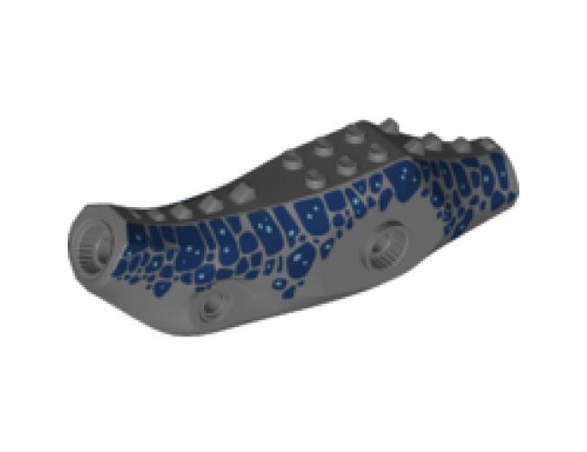 Animal, Body Part Dinosaur Middle Indoraptor / Baryonyx with Dark Bluish Gray and Metallic Blue Spots Pattern