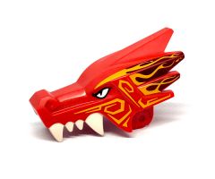 Animal, Body Part Dragon Head (Ninjago) Upper Jaw with Four White Teeth per Side with Bright Light Orange and Dark Red Markings Pattern
