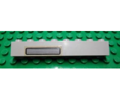 Brick 1 x 8 with Light Gray / Black Grille Pattern on Left Side (Sticker) - Set 5571