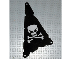 Cloth Sail Triangular 15 x 22 Tattered with Skull and Crossbones Pattern
