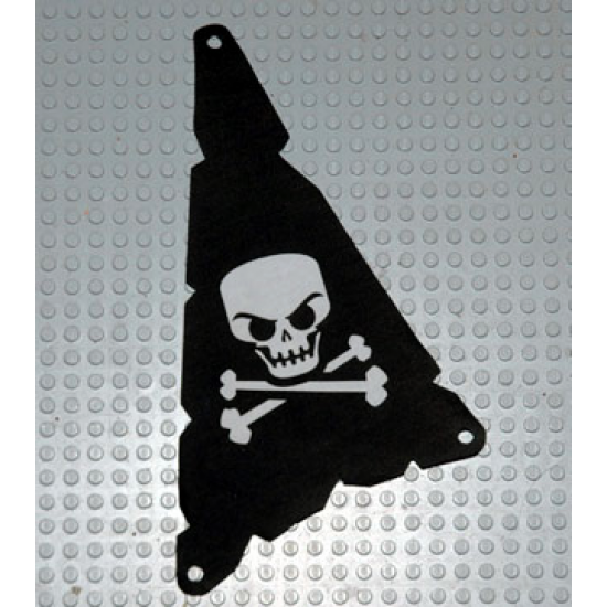 Cloth Sail Triangular 15 x 22 Tattered with Skull and Crossbones Pattern