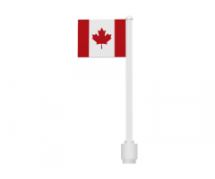 Flag on Flagpole, Straight with Canada Pattern (Sticker)