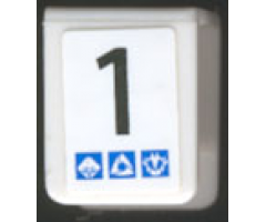 Minifigure, Body Wear Vest with Number 1 and Gravity Games Pattern on Both Sides (Stickers) - Set 3538