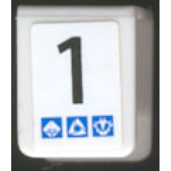 Minifigure, Body Wear Vest with Number 1 and Gravity Games Pattern on Both Sides (Stickers) - Set 3538