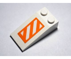 Slope 18 4 x 2 with Orange and White Danger Stripes Pattern (Sticker) - Set 10129