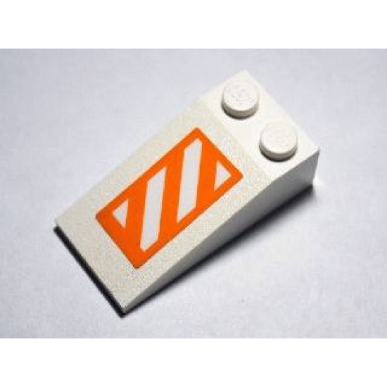 Slope 18 4 x 2 with Orange and White Danger Stripes Pattern (Sticker) - Set 10129