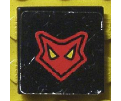 Tile 2 x 2 with Red Mask on Black Background Pattern (Sticker) - Set 8226